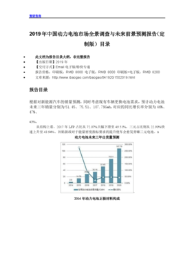2019年中國動力電池市場全景調(diào)查與未來前景預(yù)測報告(定制版)目錄